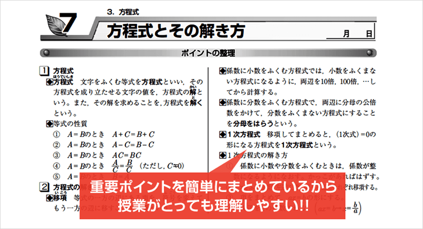 重要ポイント簡単にまとめているから授業がとっても理解しやすい